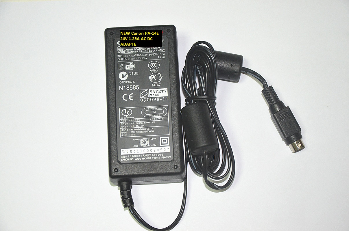 NEW Canon PA-14E 24V 1.25A AC DC ADAPTE